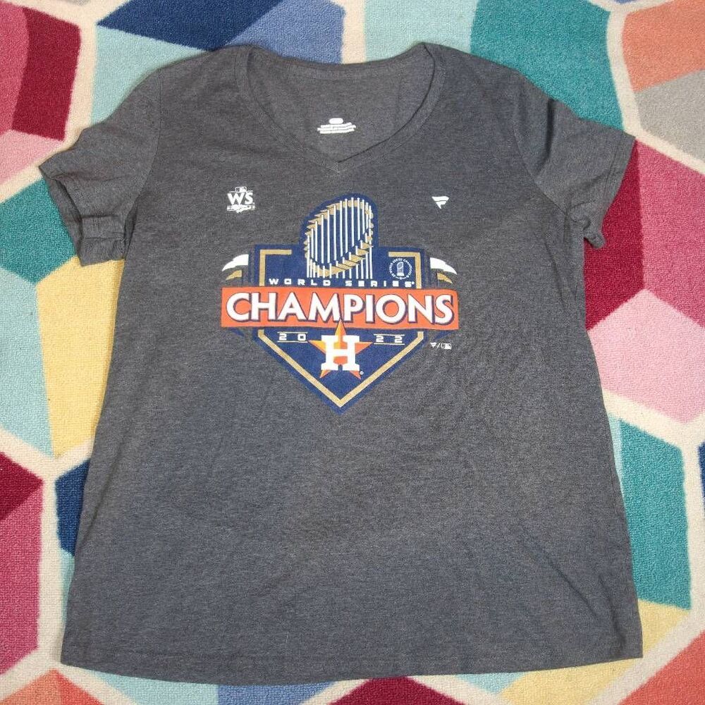 Fanatics Houston Astros Women's V‎ Neck  World Series T-shirt Size L